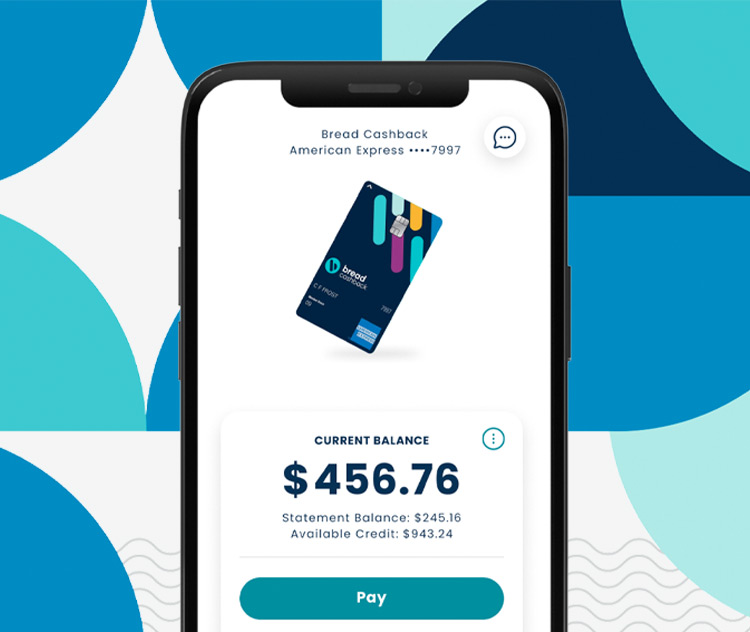 phone displaying bread financial app